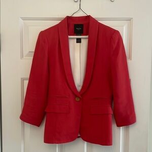 Red linen blazer size 8